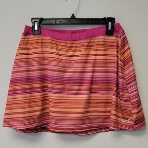 BCG tennis skort skirt Pink Orange Stripes L